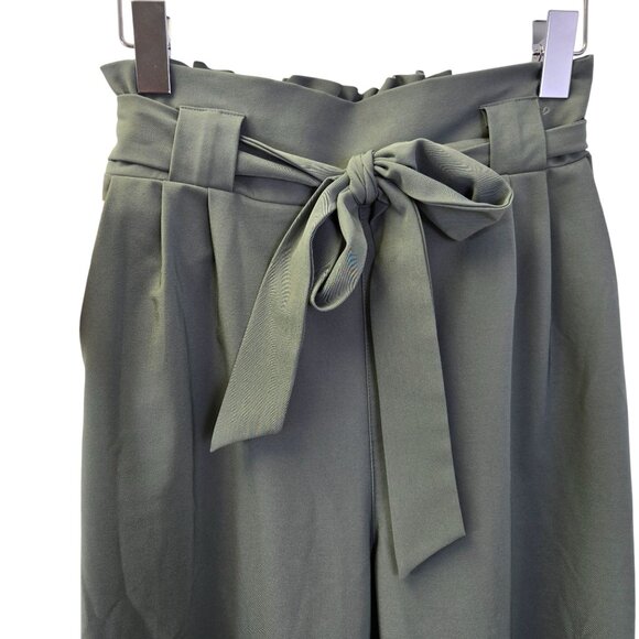 Grace Karin High Rise Paper Bag Waist Tie Ankle Pants Size Medium - Picture 5 of 7